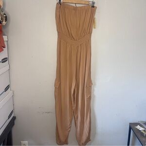 Riley & James Strapless Tube Jumper Pockets New‎ Tan size XL Jr’s